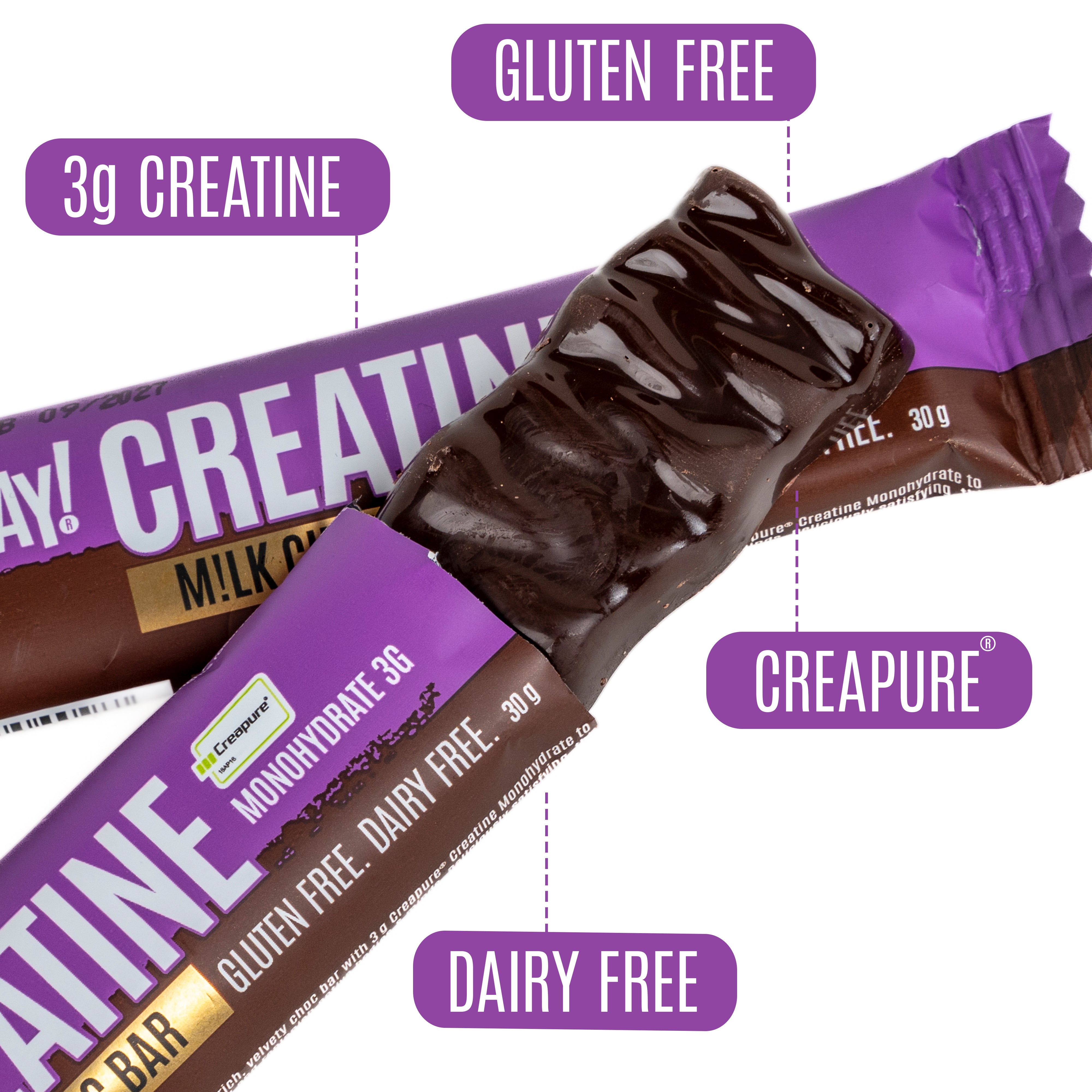 NOWAY!® Creatine Choc Bar Box of 20 - M!lk Choc