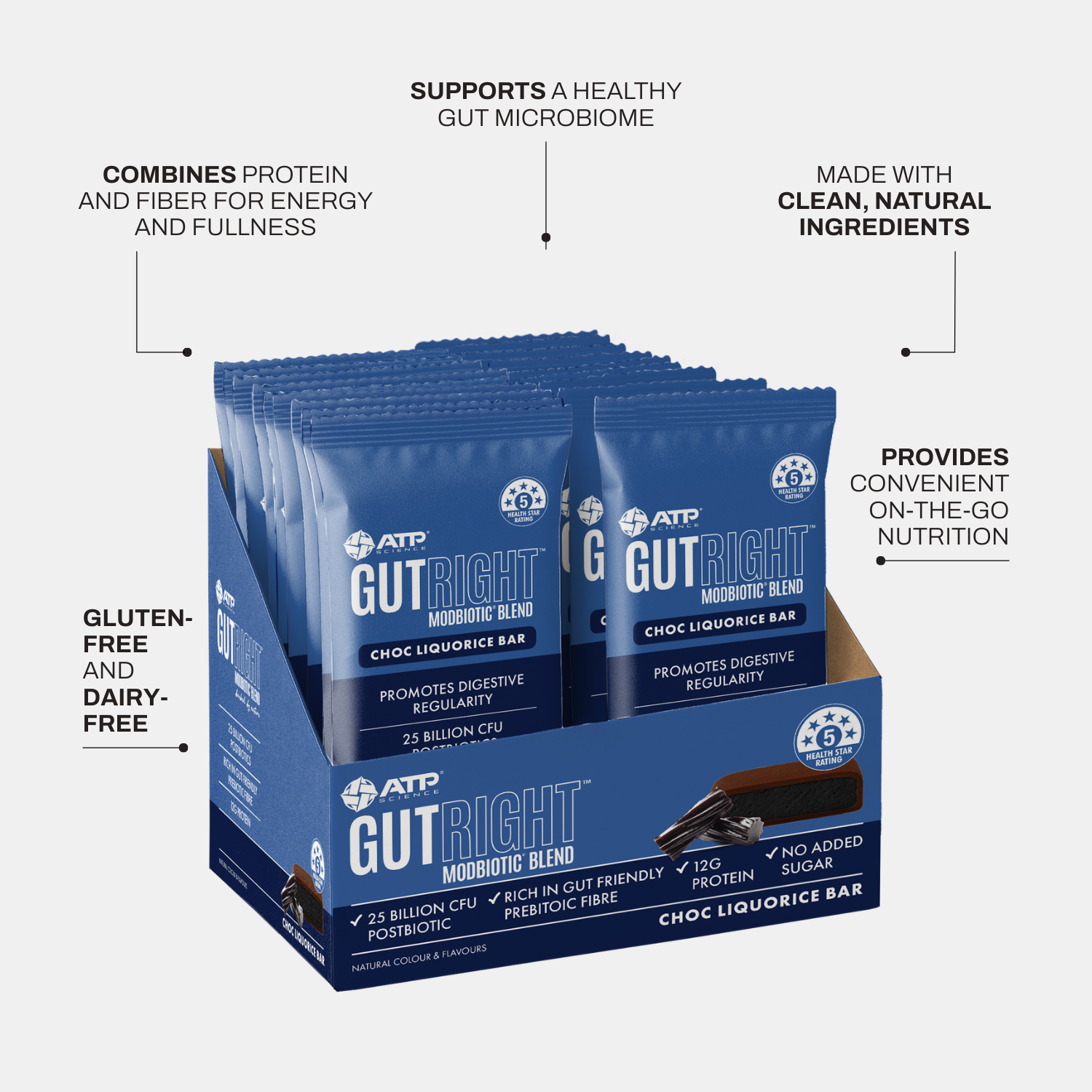 Gutright™ Bar Box of 18 - Liquorice