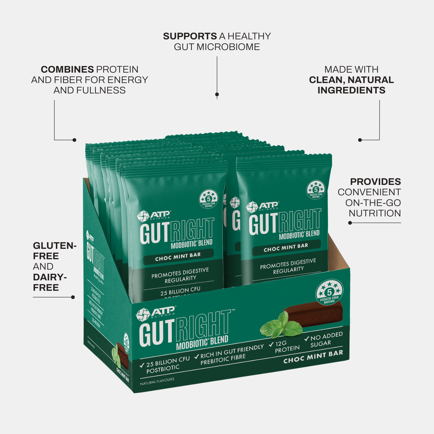 Gutright™ Bar Box of 18 - Choc Mint