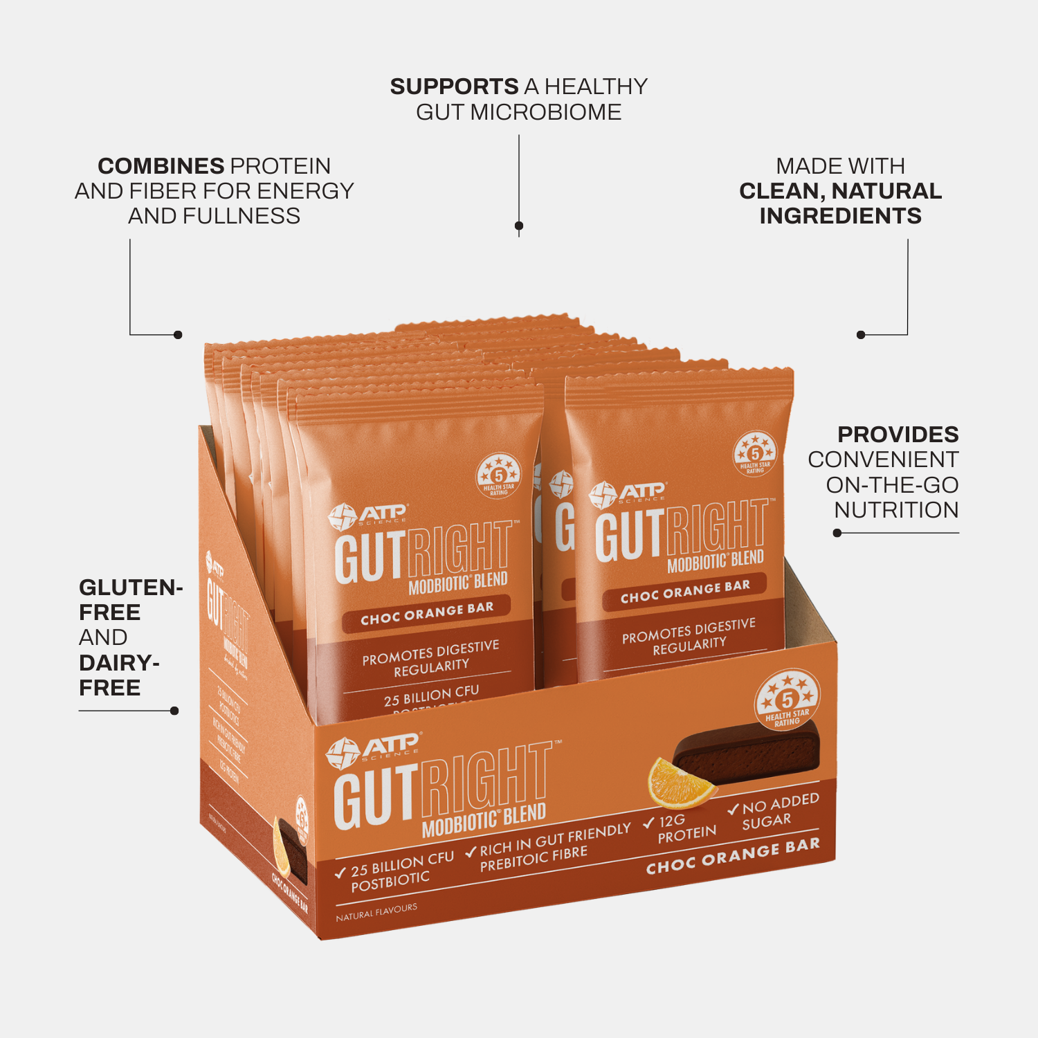 Gutright™ Bar Box of 18 - Choc Orange