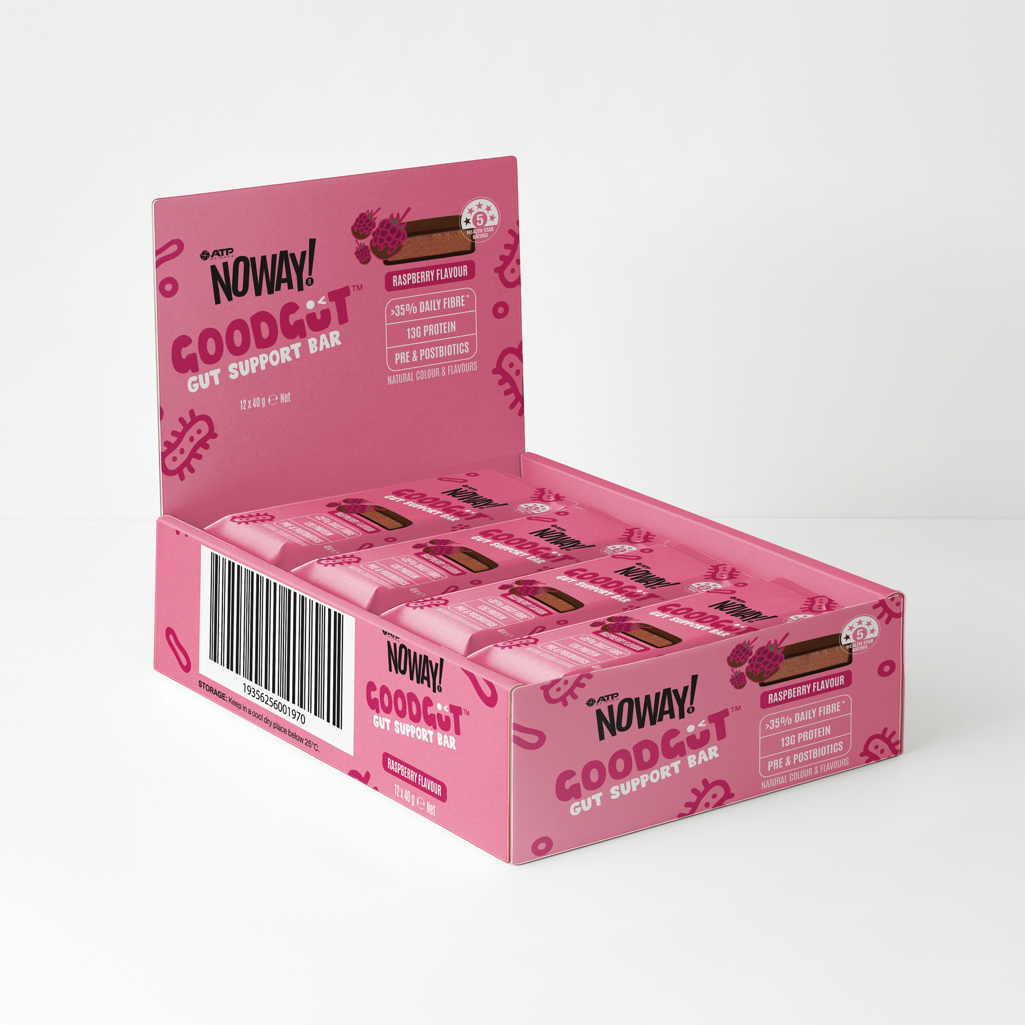 GOODGUT™ Gut Support Bar Box of 12 - Raspberry