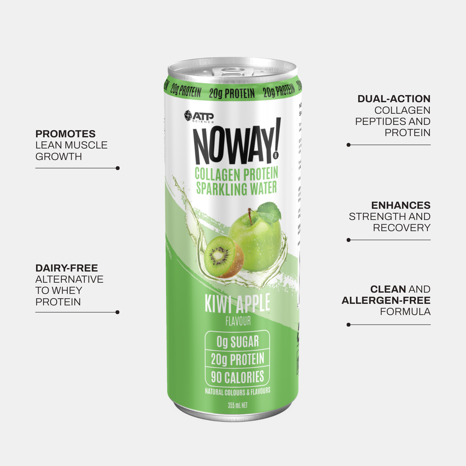NOWAY!® Collagen Protein Sparkling Water - Kiwi Apple
