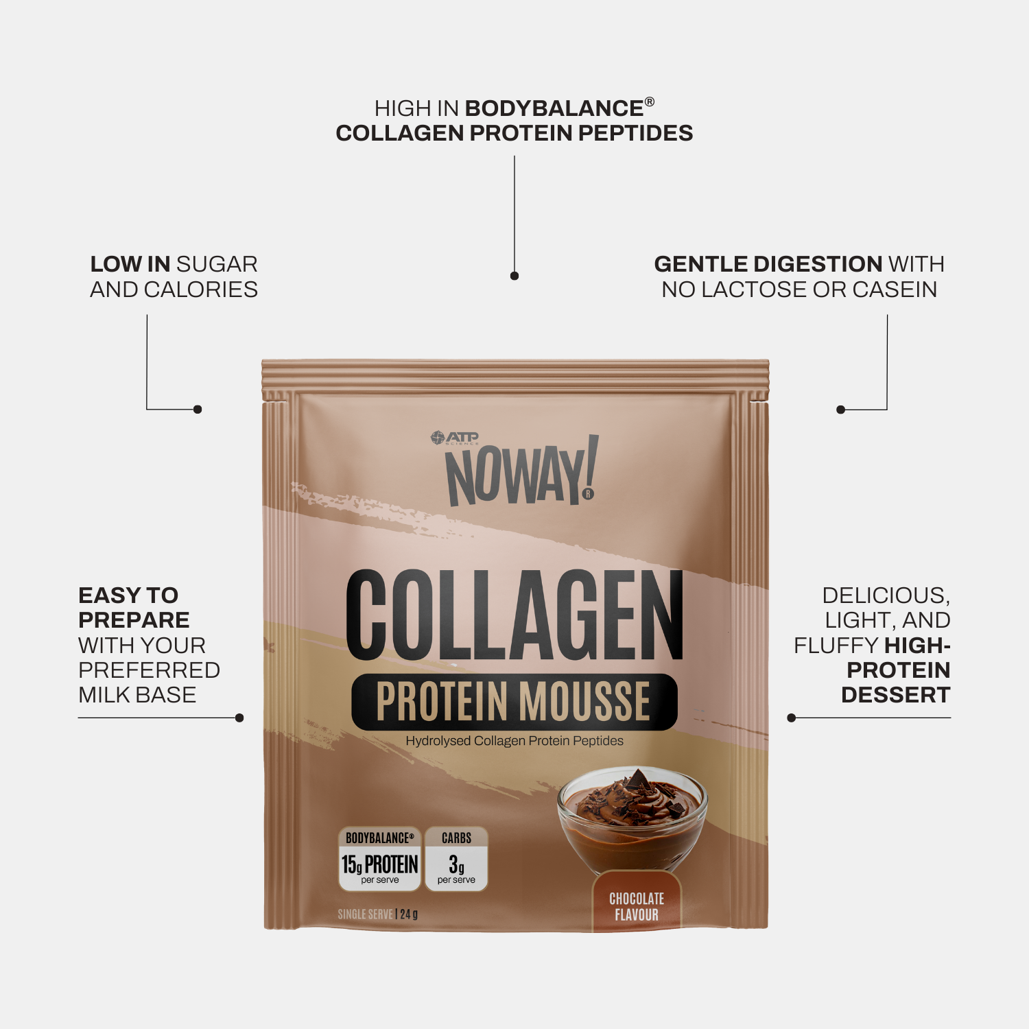 NOWAY!® Collagen Mousse Single Sachets - Rich Chocolate