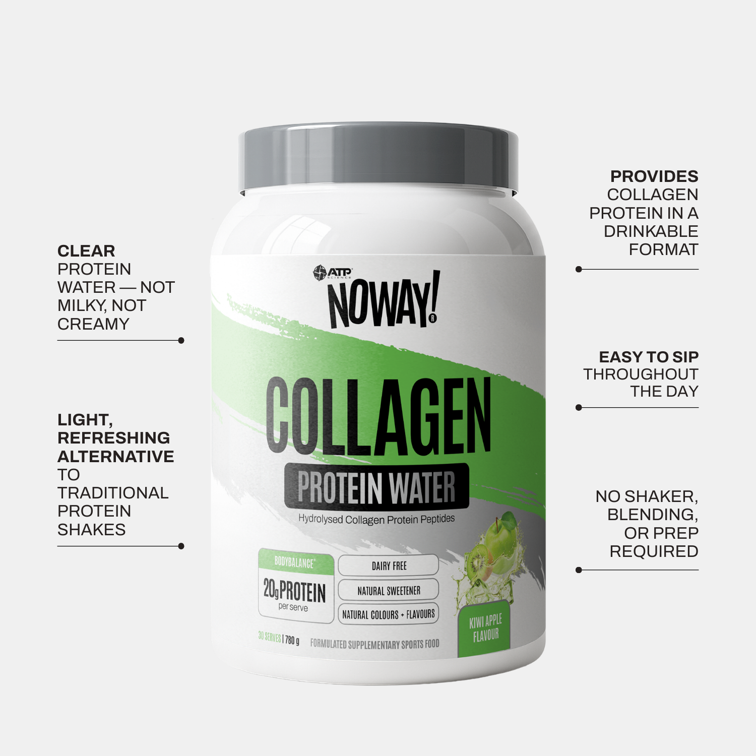 NOWAY!® Collagen Protein Water - Kiwi Apple 10 Serve